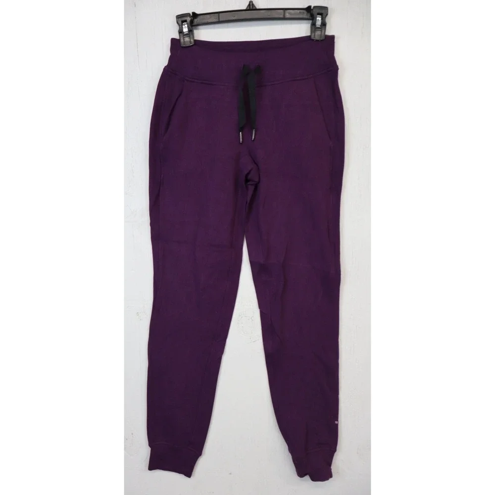 Womens Lululemon Purple Yoga Pants Gym Workouts Size 2‎ Joggers Draw String